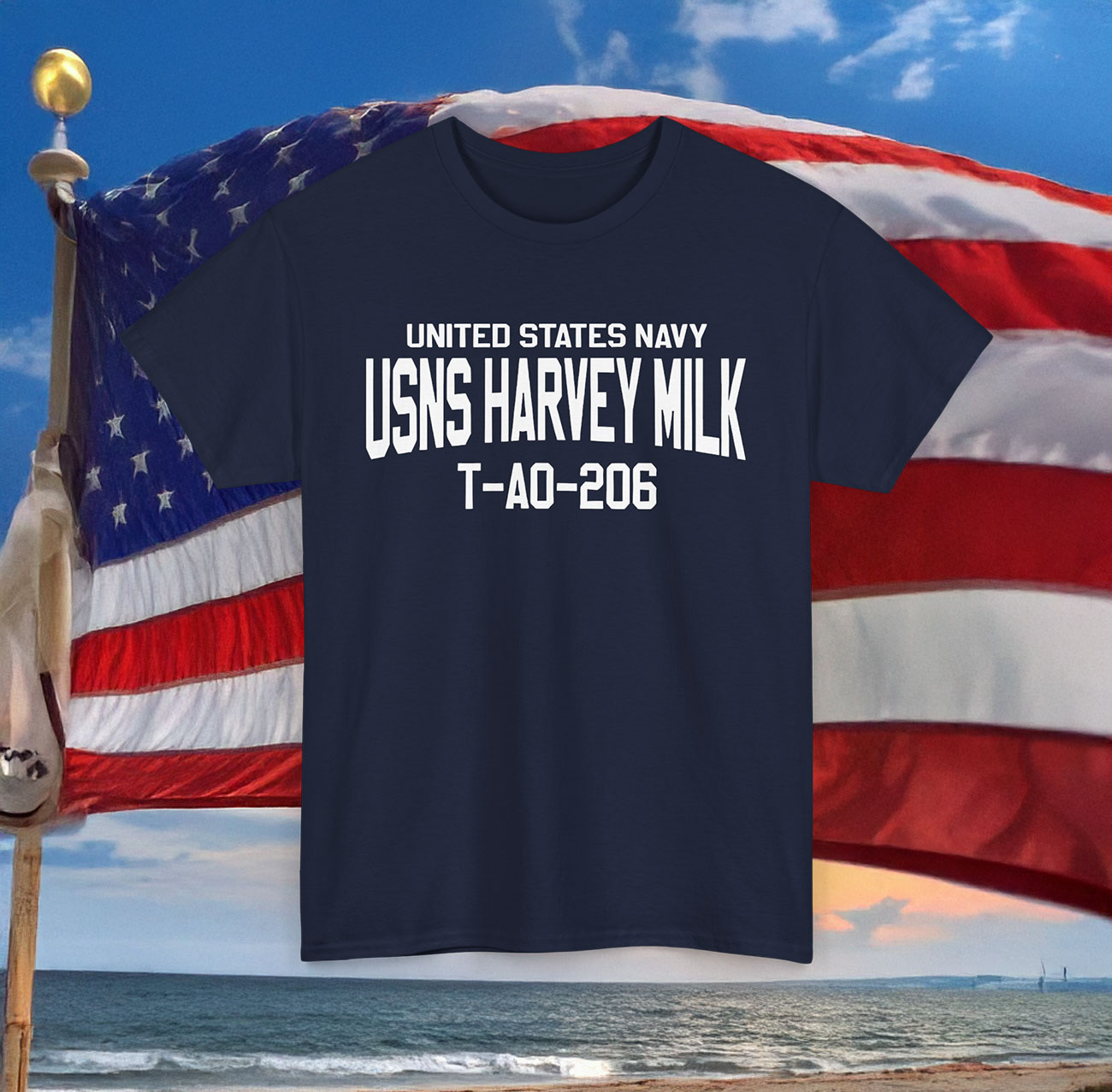 Mens United States Navy USNS Harvey Milk T-Shirt