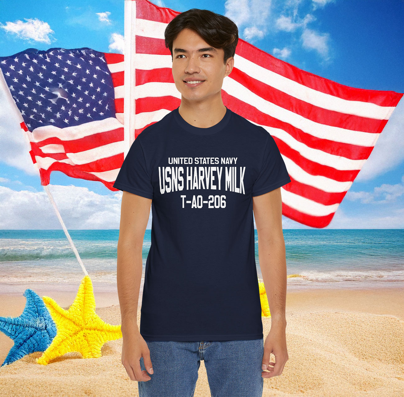 Mens United States Navy USNS Harvey Milk T-Shirt