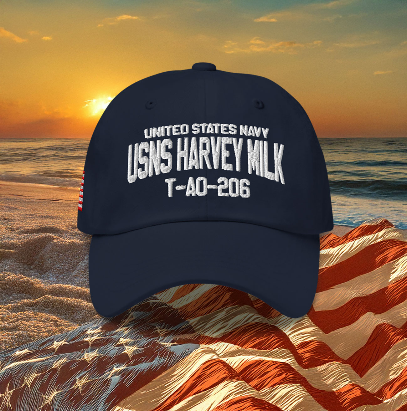 United States Navy USNS Harvey Milk Baseball Cap