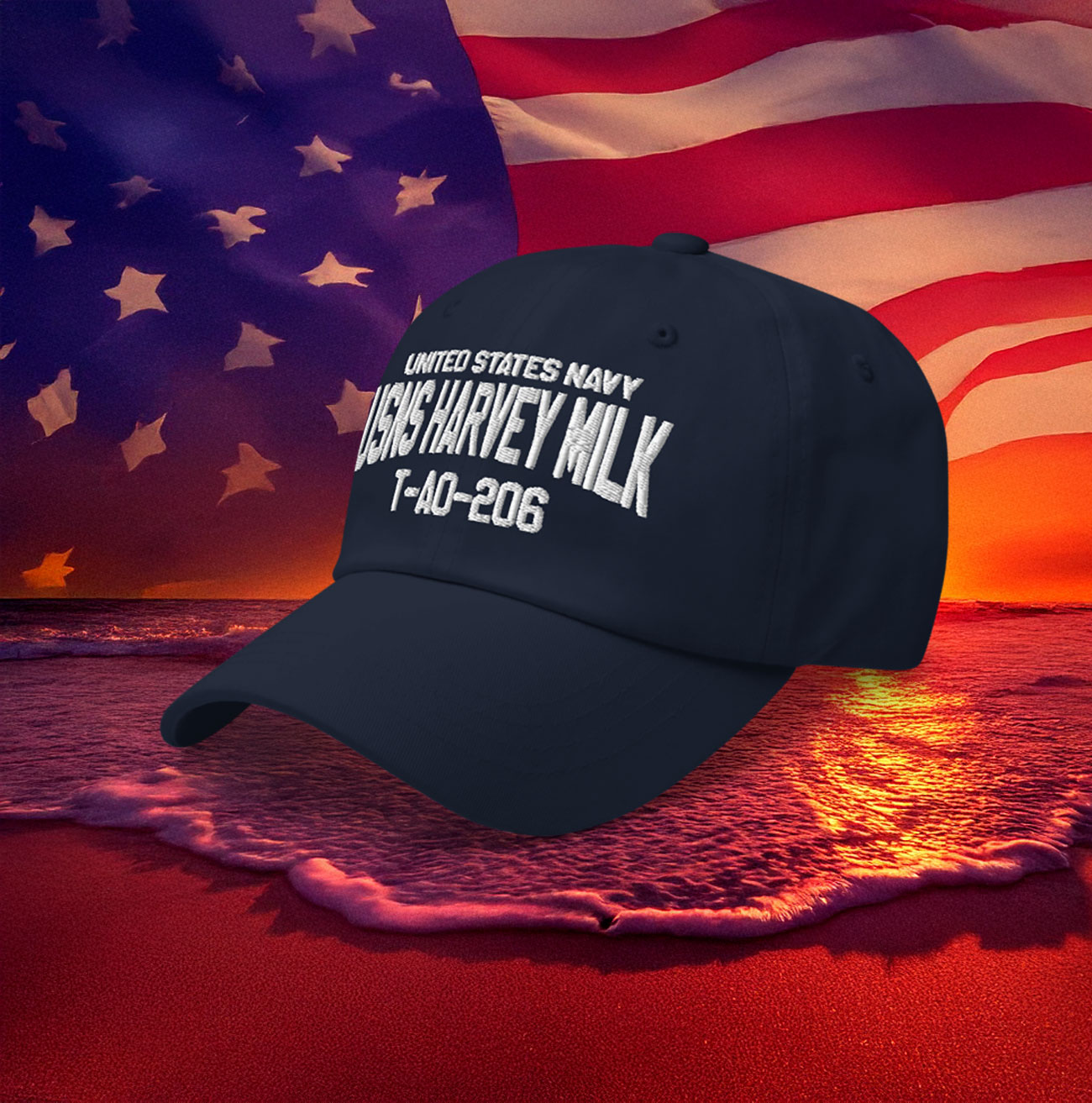 United States Navy USNS Harvey Milk Baseball Cap