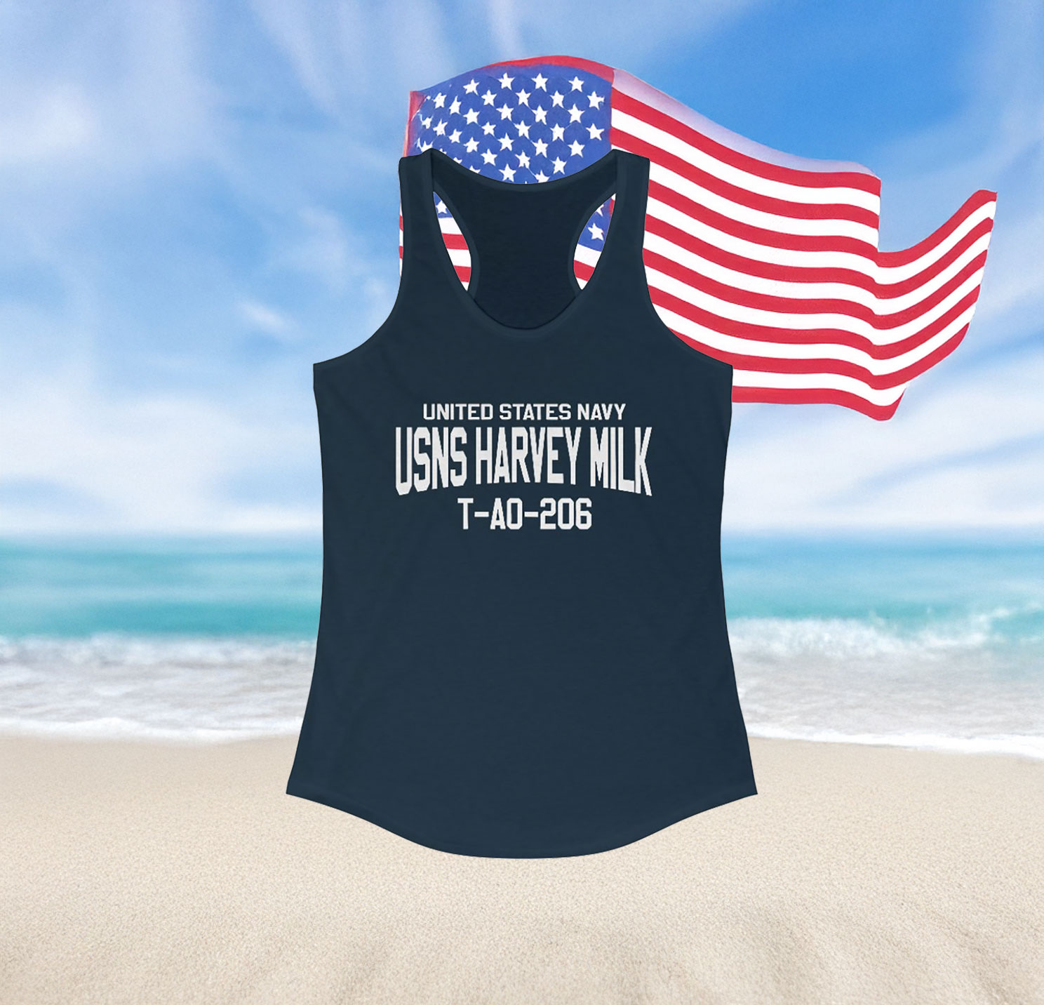 United States Navy USNS Harvey Milk Racerback Tank