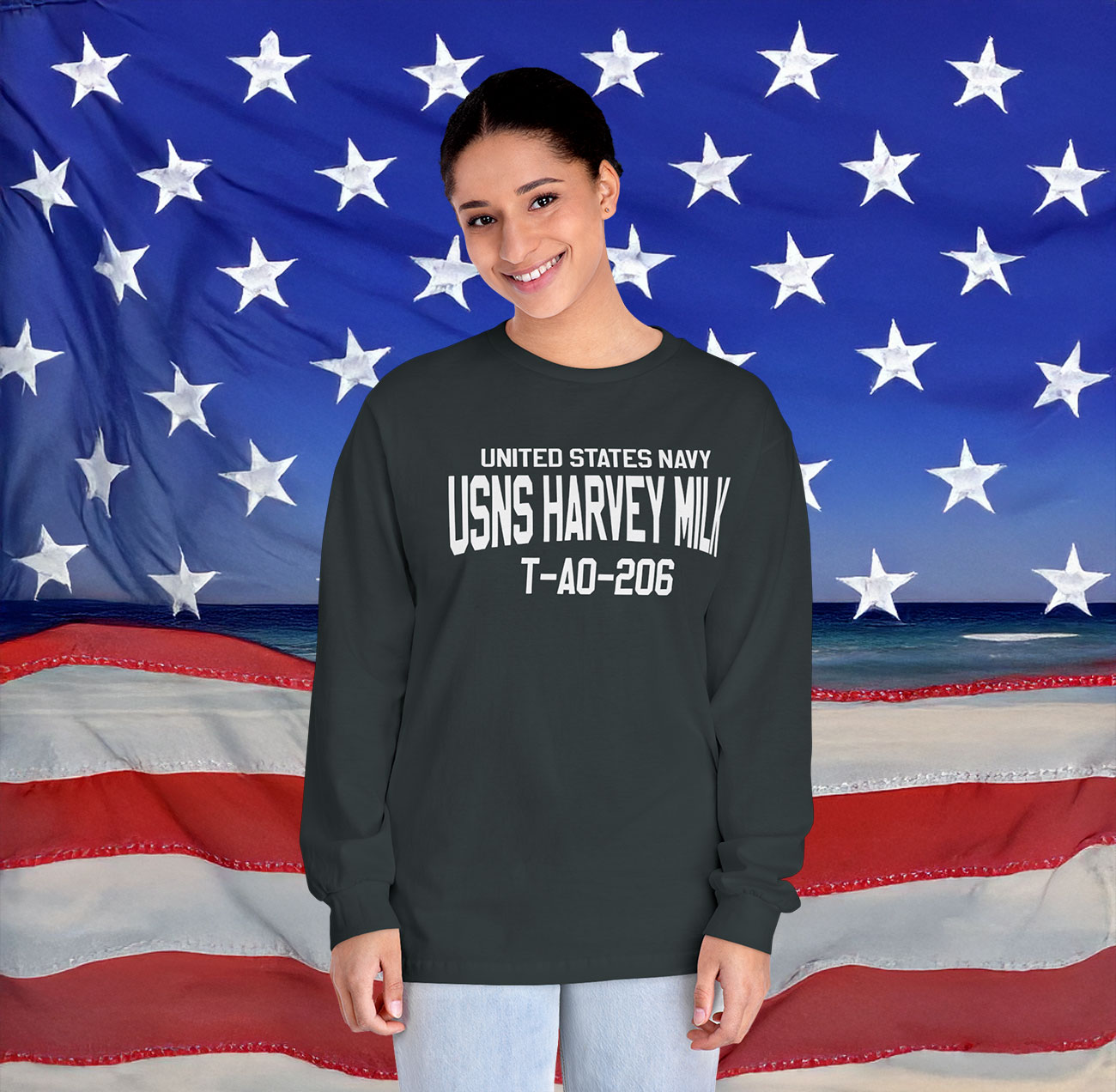 United States Navy USNS Harvey Milk T-AO-206 Long Sleeve