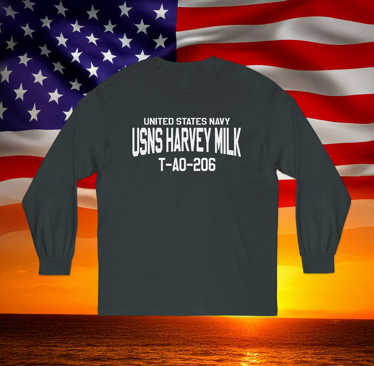 United States Navy USNS Harvey Milk T-AO-206 Long Sleeve