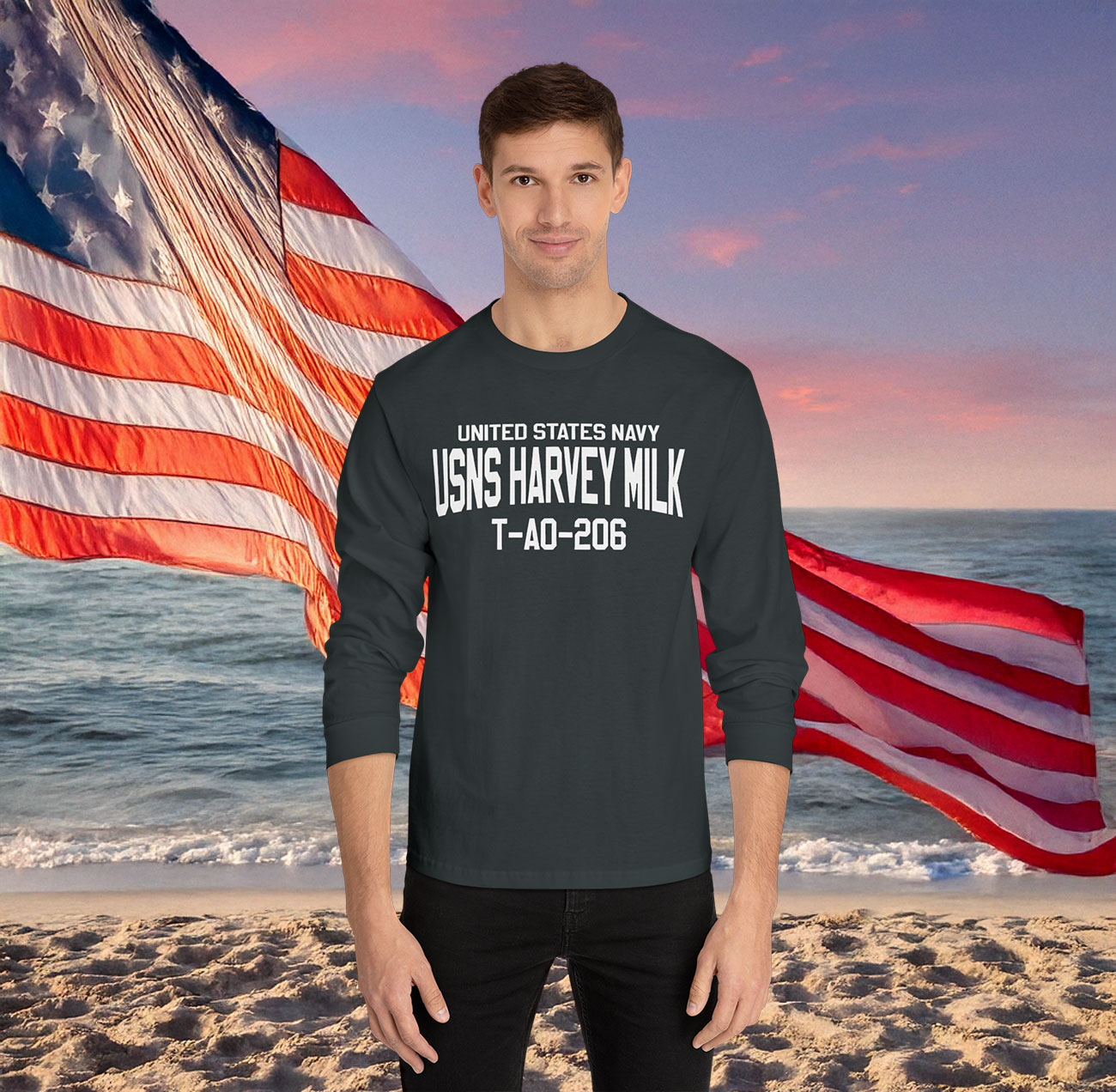 United States Navy USNS Harvey Milk T-AO-206 Long Sleeve