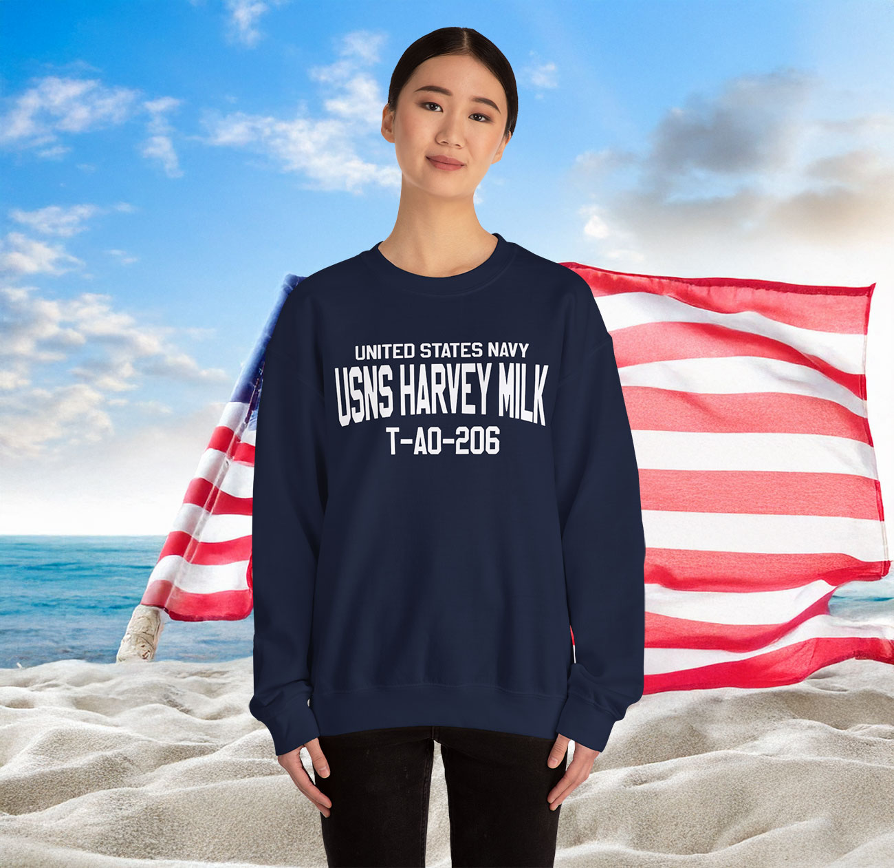 United States Navy USNS Harvey Milk T-AO-206 Sweatshirt