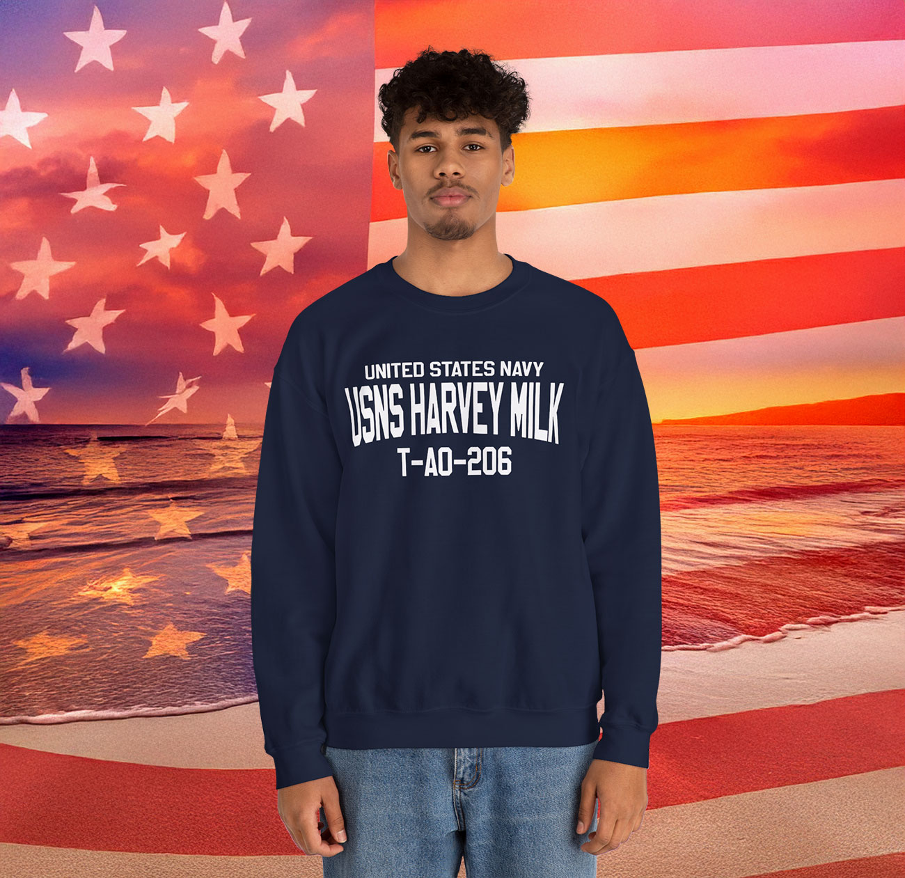 United States Navy USNS Harvey Milk T-AO-206 Sweatshirt